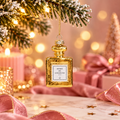 Kersthanger Parfumfles Goud | Glazen Kerstornament Parfumflesje Paris met Glitter