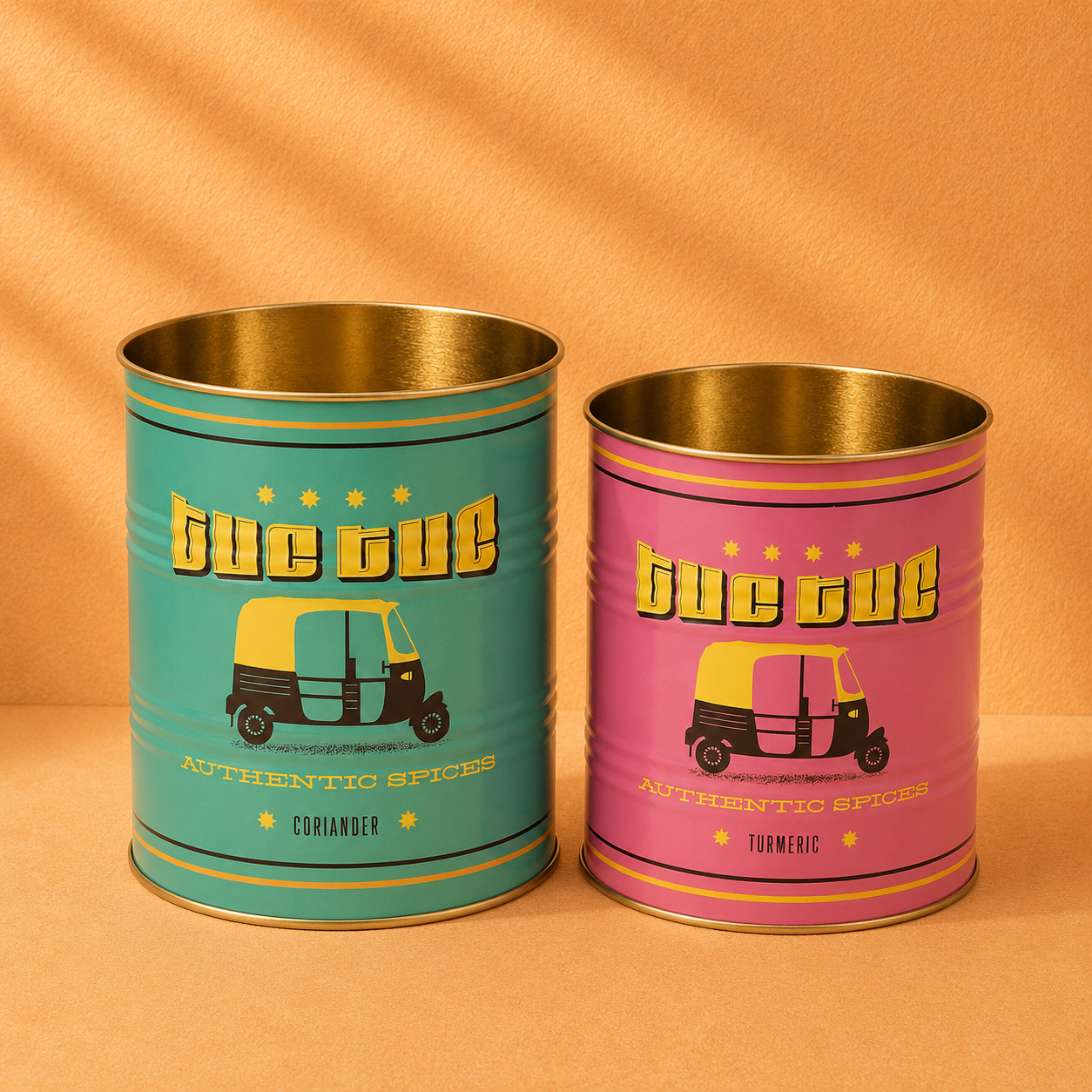 Set van 2 Retro Opbergblikken van Metaal – Vintage Blikjes