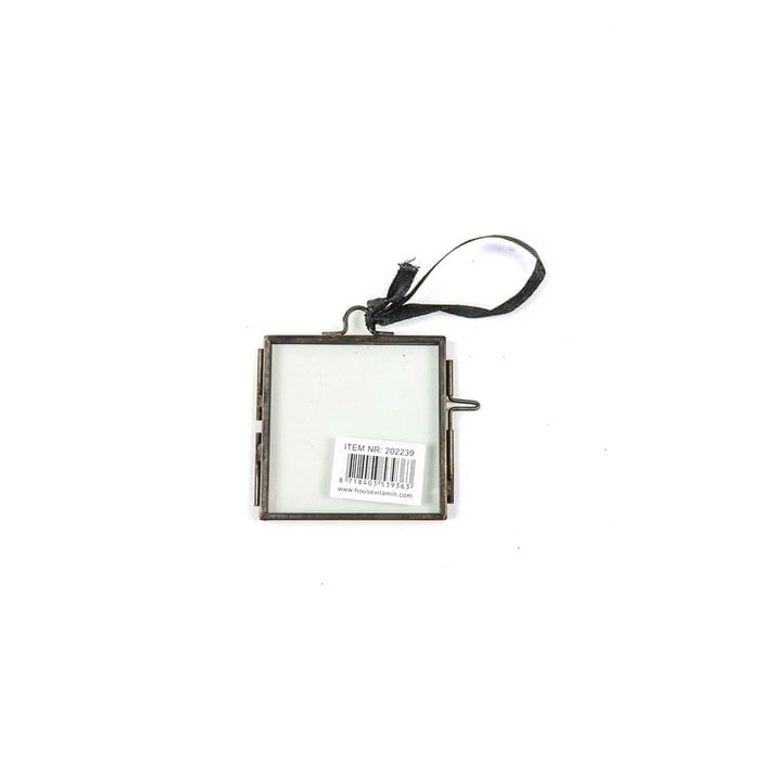 Fotolijst hanger van metaal en glas. 