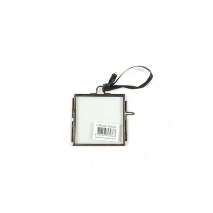 Fotolijst hanger van metaal en glas. 