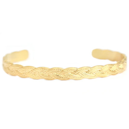 Love Ibiza gouden bangle Braids. Roestvrij staal. 