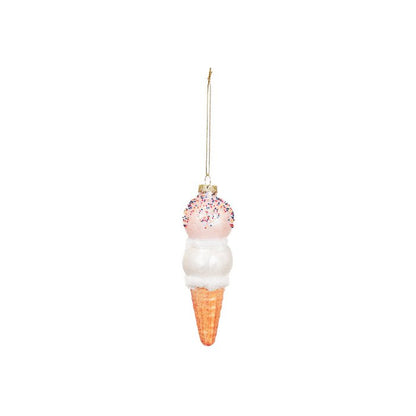 Kerstboomhanger IJsje. Hoorntje met 2 bollen en disco dip. 