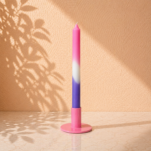 Basic kandelaar laag - Kleurrijke kandelaar (Roze)