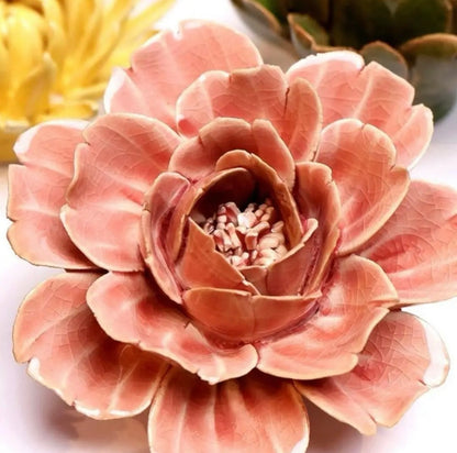 Keramische wandbloem Roos – Champagne