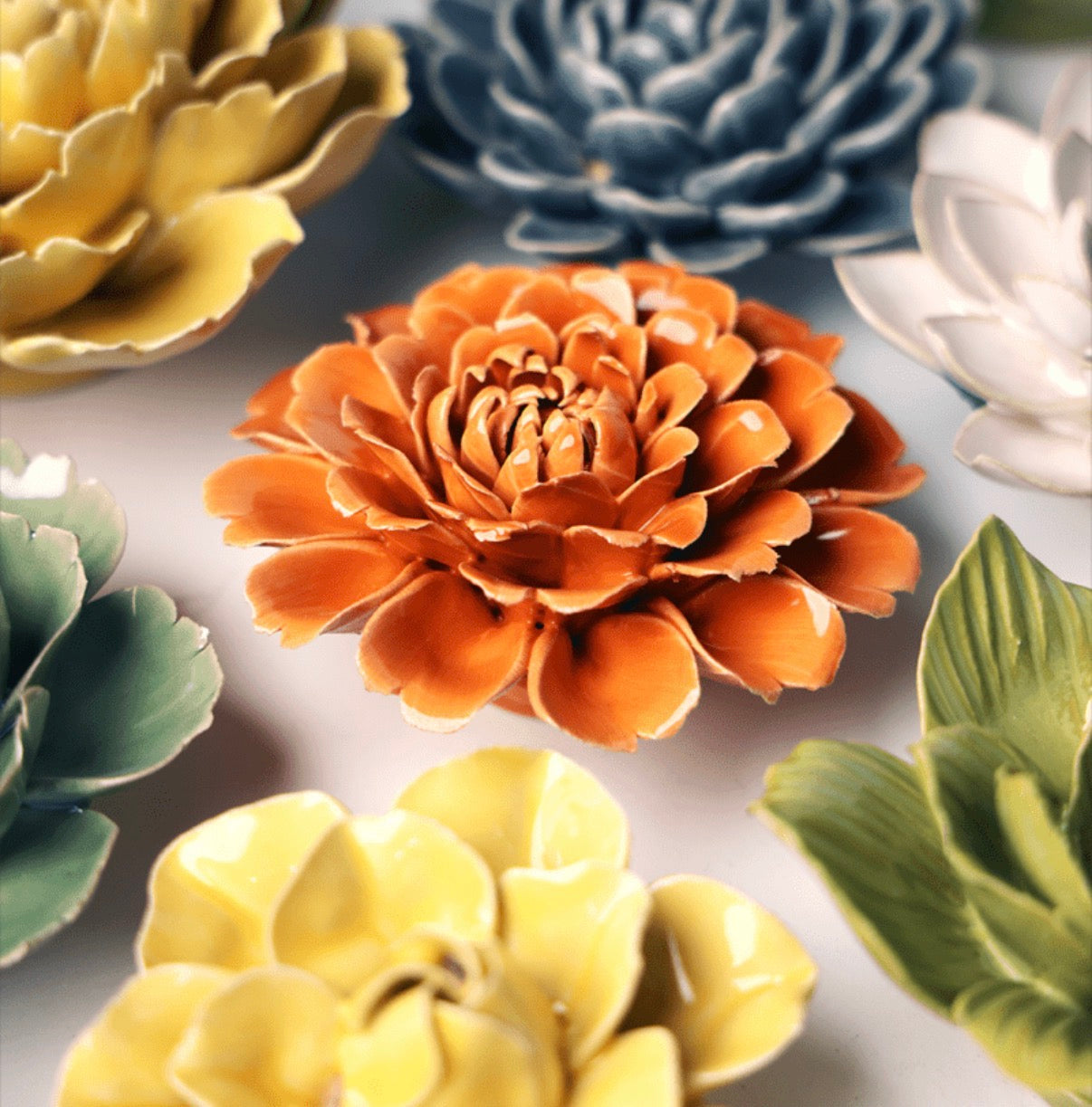 Keramische wandbloem Goudsbloem – Oranje