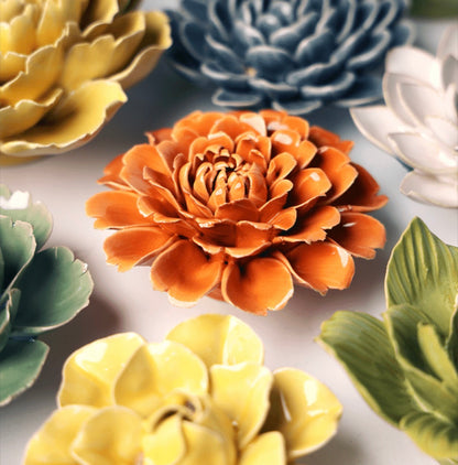 Keramische wandbloem Goudsbloem – Oranje