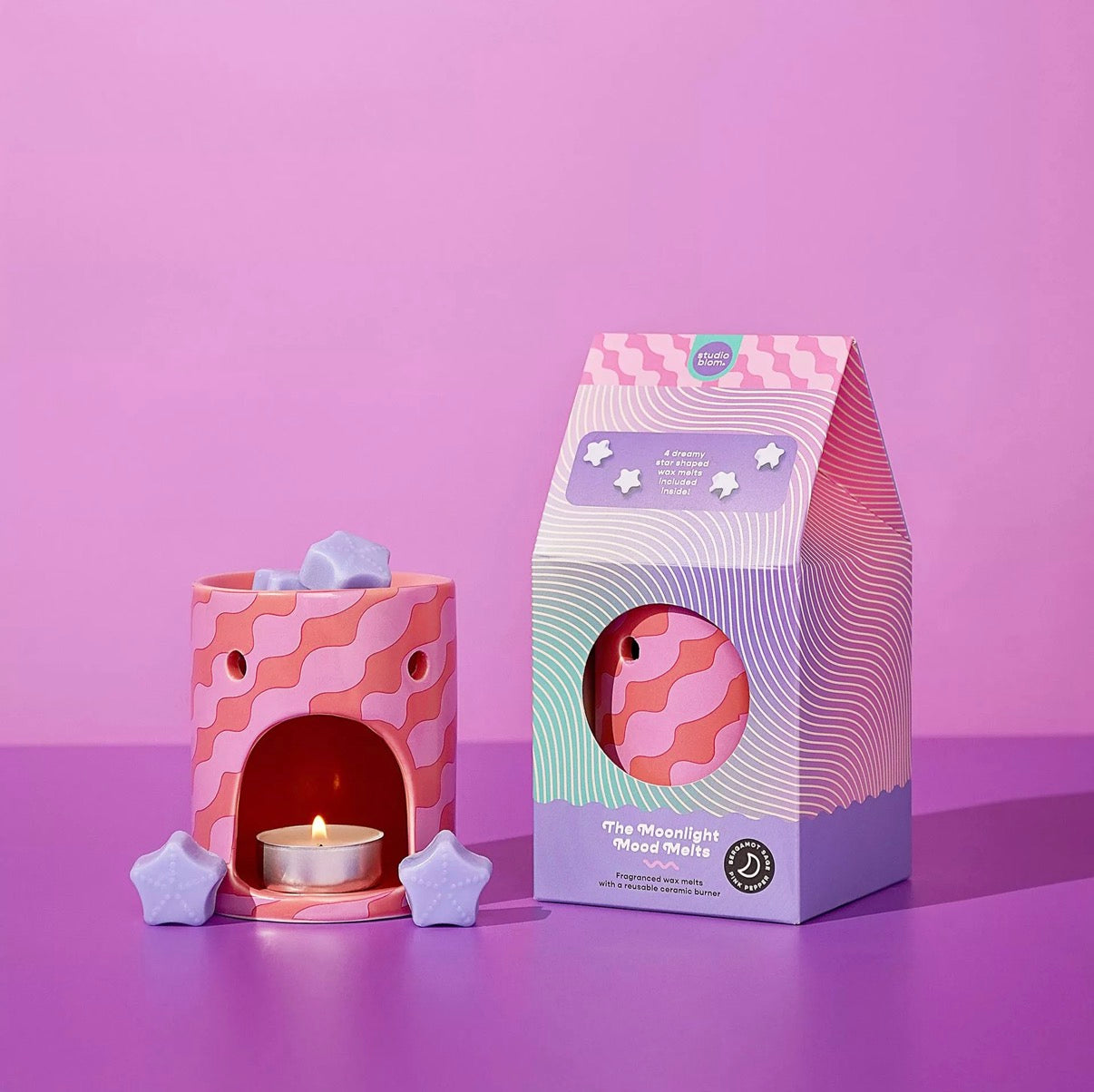 Wax melt burner met wax melts roze 