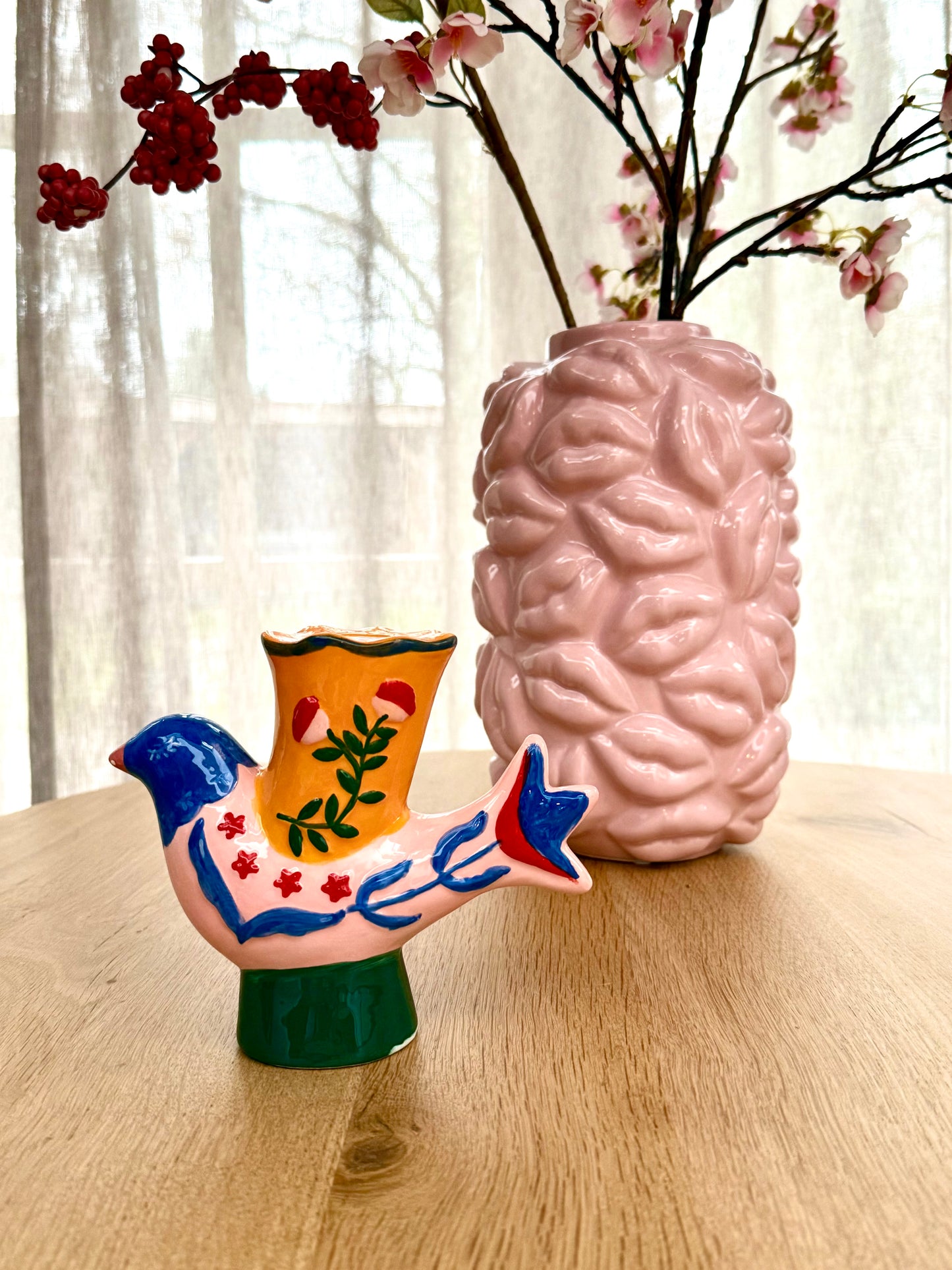 Kandelaar Vogel - aardewerk