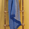 Handgeweven Katoenen Deken – Duurzame Kleurrijke Plaid van Katoen (125x150 cm) (Blauw)
