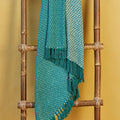 Handgeweven Katoenen Deken – Duurzame Kleurrijke Plaid van Katoen (125x150 cm) (Groen)