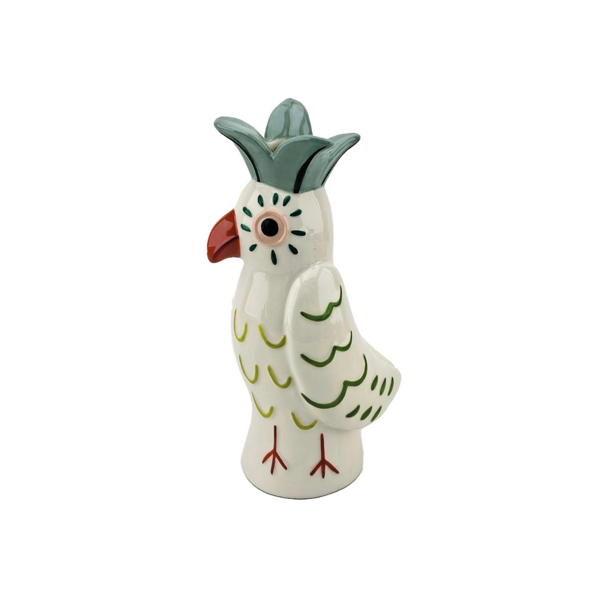 Keramiek Papegaai Vaas – Kleurrijk Decoratief Vaasje 22 cm