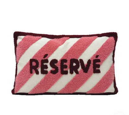Kussen Réservé – roze/bordeaux | 50x30 cm
