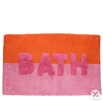 Badmat BATH Roze & Oranje – Zachte katoenen badmat 80x50 cm