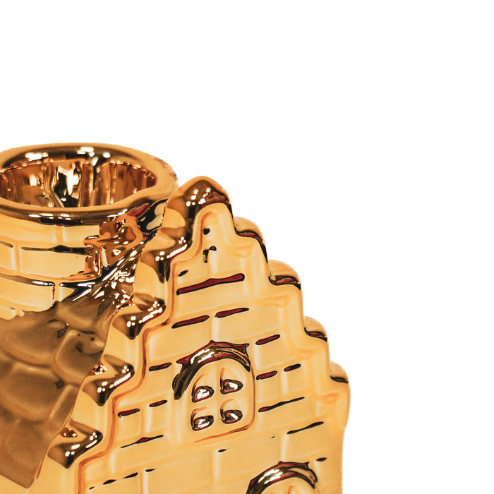 Kandelaar Amsterdams trapgevelhuisje goud 