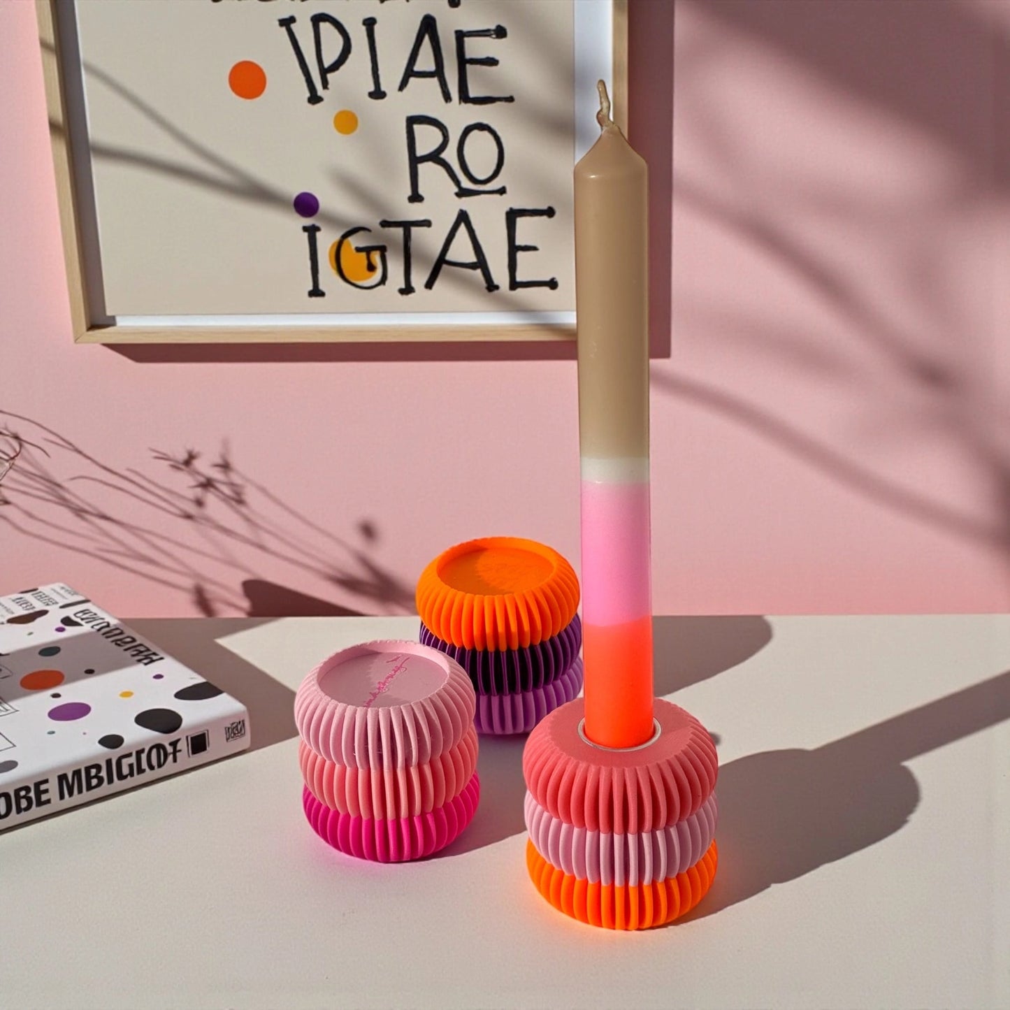 Kandelaar voor dinerkaars en voor stompkaars