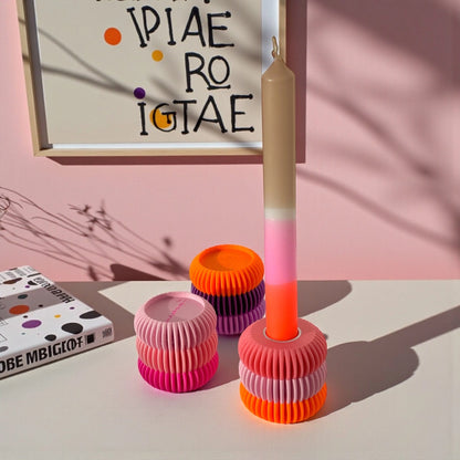 Kandelaar voor dinerkaars en voor stompkaars