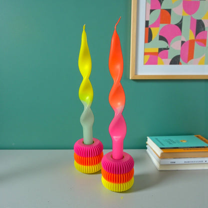 Kandelaar voor dinerkaars en voor stompkaars