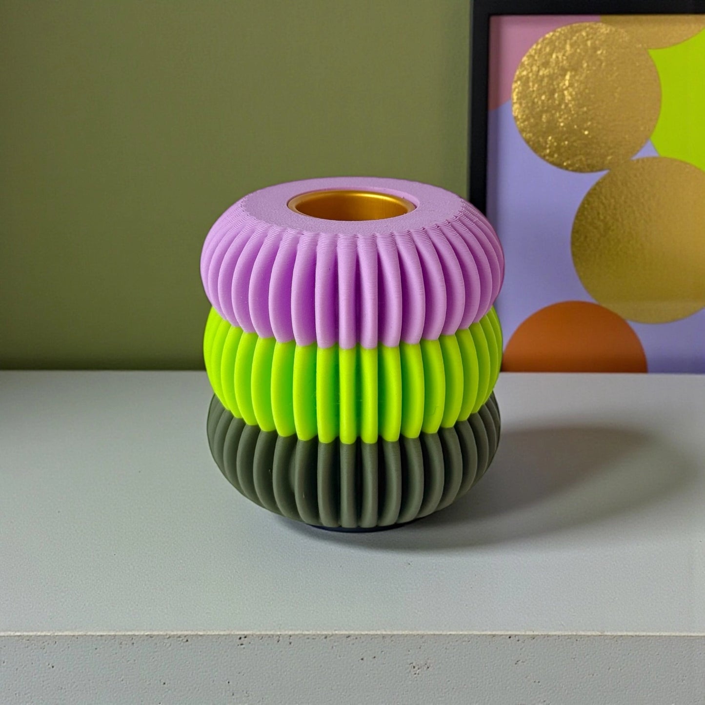 Kandelaar voor dinerkaars en voor stompkaars