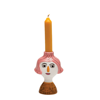 Kandelaar gezicht Conchita. Keramiek 