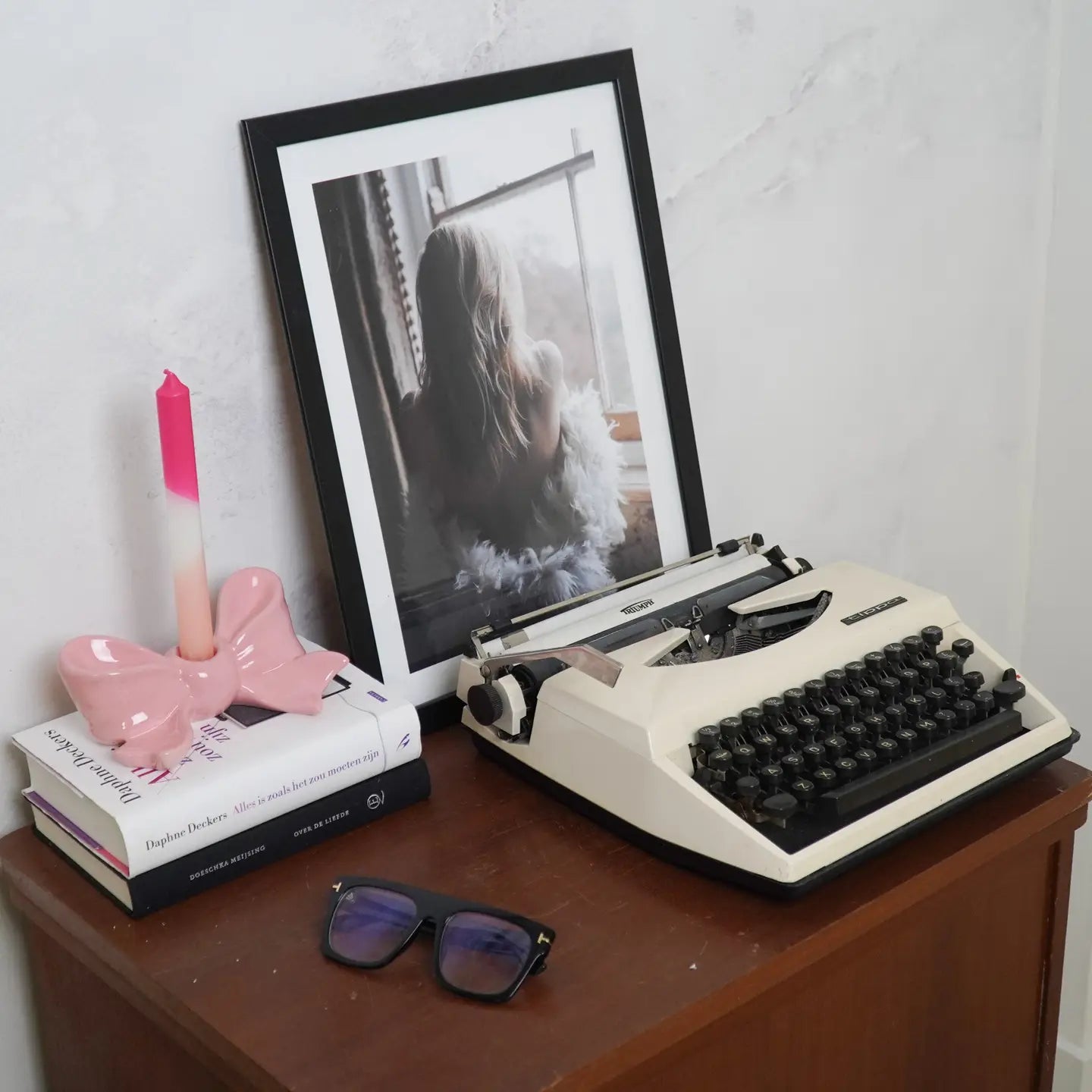 Kandelaars Strik roze. Geschikt voor een dinerkaars. 