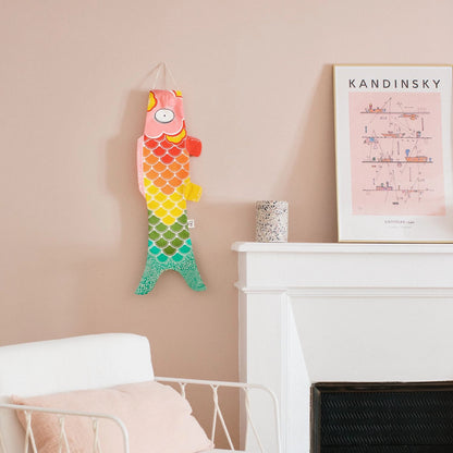 Japanse wanddecoratie Koinobori rainbow 