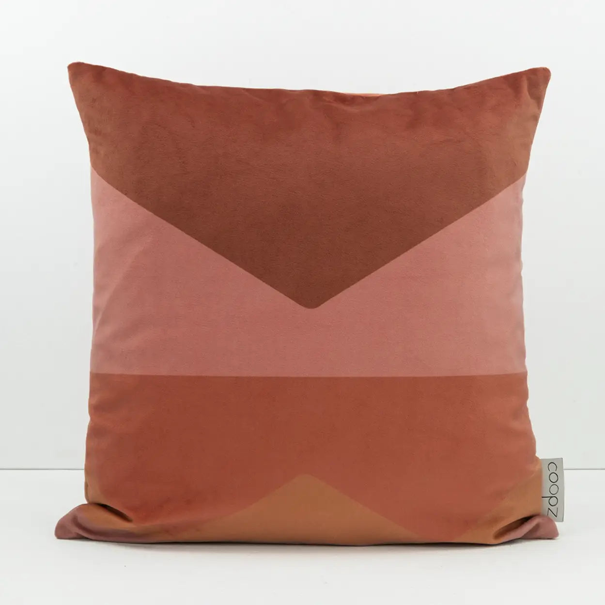 Grote Fluwelen Kussenhoes Dusty Pink 60x60 cm – Luxe Velvet Sierkussen met Grafisch Design