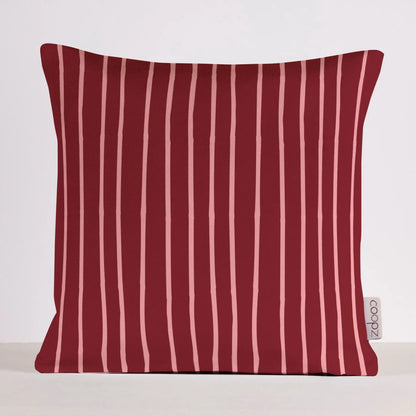 Fluwelen Kussenhoes Strepen 50x50 cm – Velvet Sierkussen in Burgundy en Roze