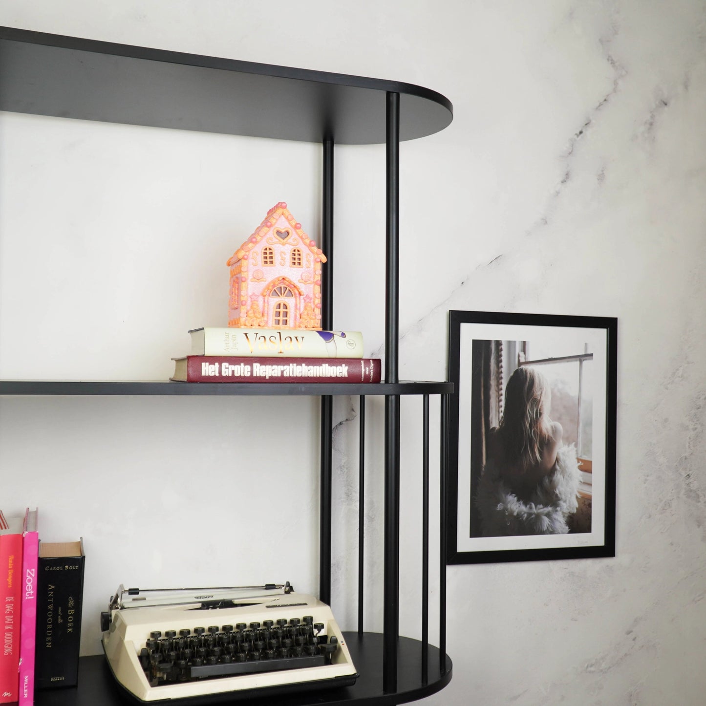 LED snoephuisje in roze en oranje 