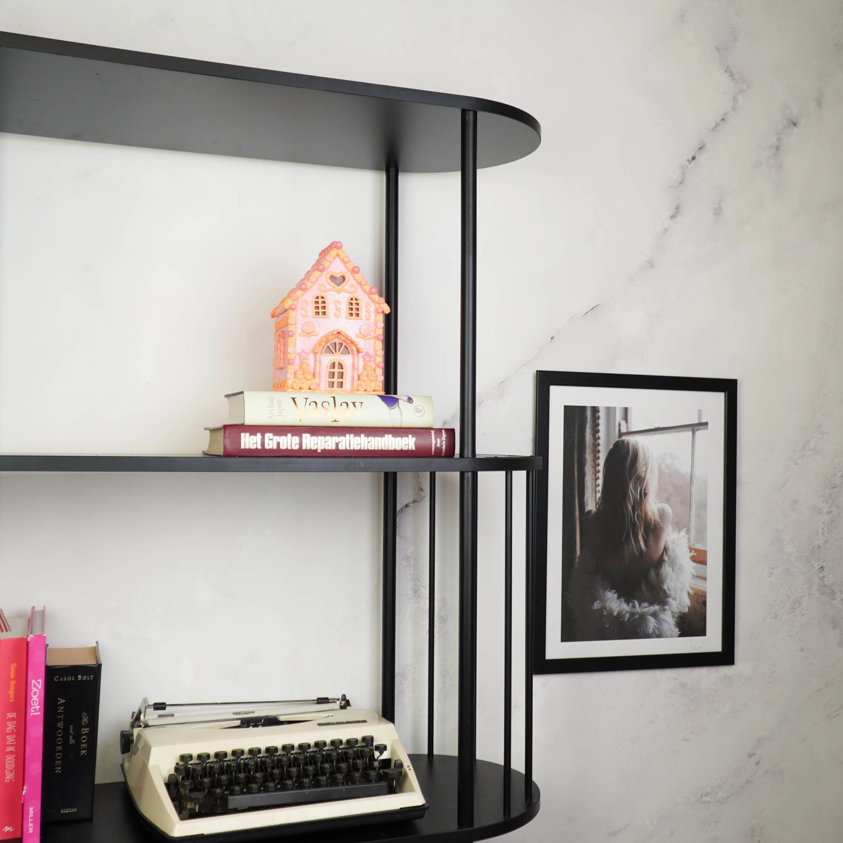 LED snoephuisje in roze en oranje 