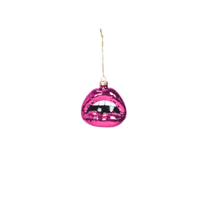 Lippen kerstboom ornament. Kerstboomhanger lippen roze 