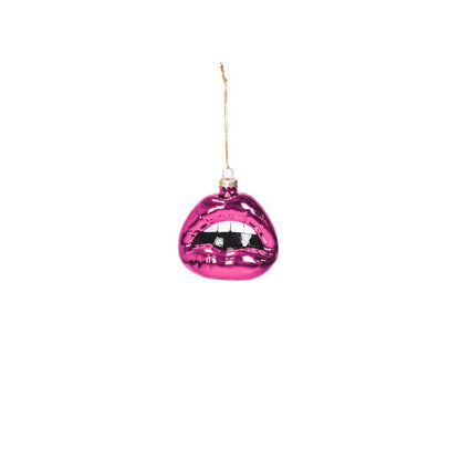 Lippen kerstboom ornament. Kerstboomhanger lippen roze 