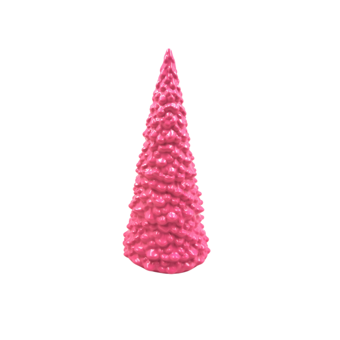 X-mas tree felroze. Keramieken kerstboom. Ornament kerstboom roze 