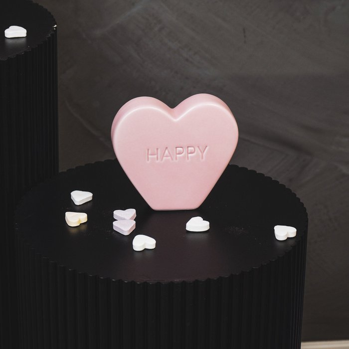 Snoephart Happy, Roze keramiek. Woonaccessoires Miss Color 