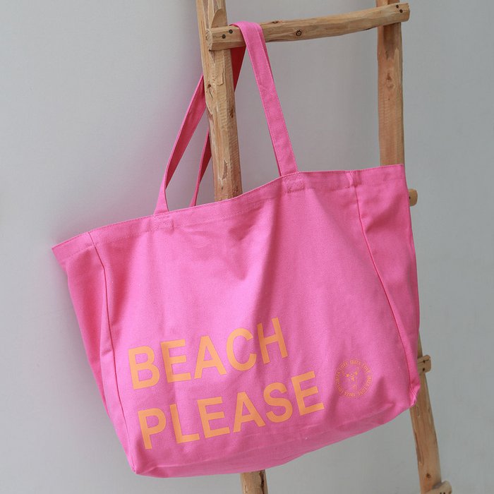 Strandtas roze. Beach please. Ibiza schoudertas 