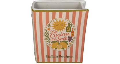 Keramieken Boekvaas La Cucina del Sole – Italiaanse Boek Vaas – 20 cm