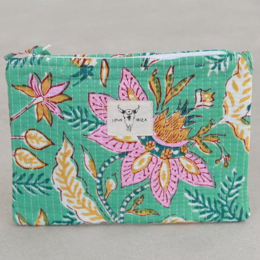 Love Ibiza make-up tas. Mint flowers