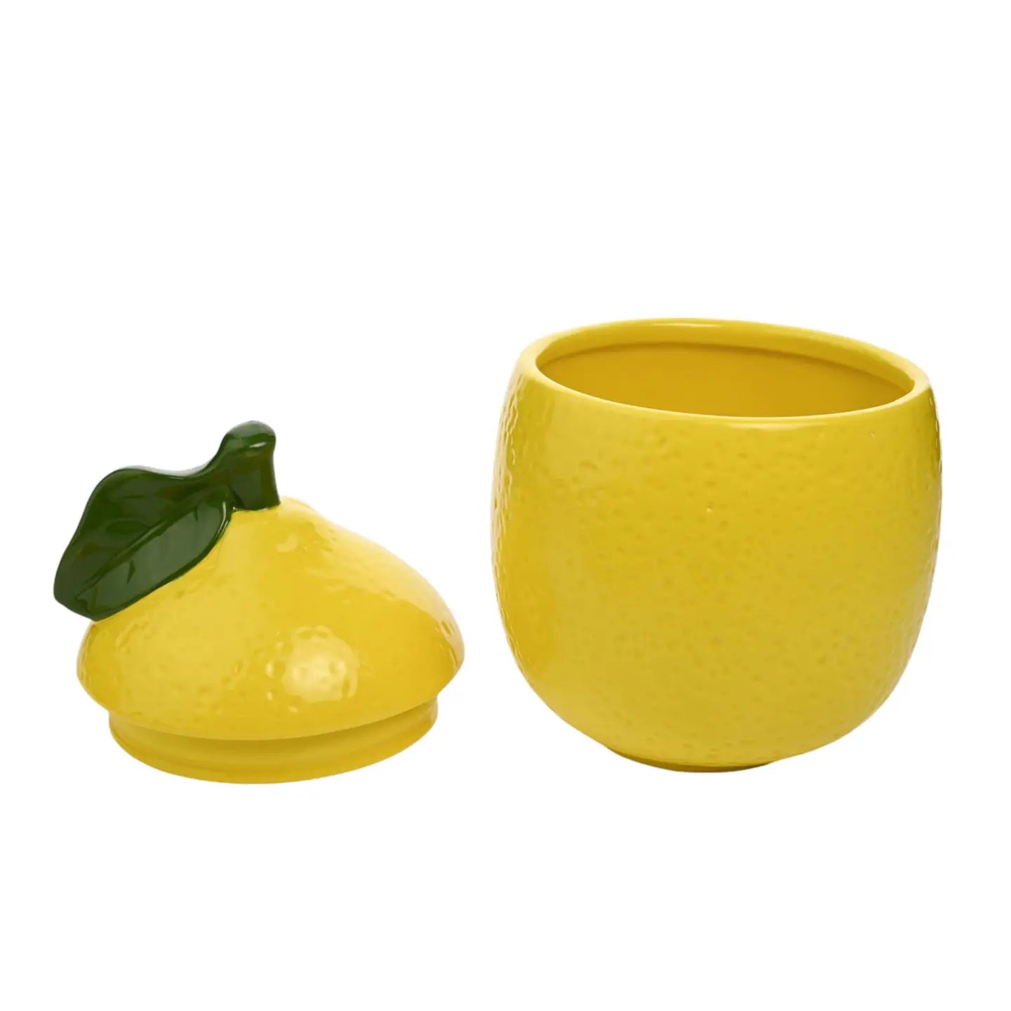 Bewaarpot Citroen. Met deksel. Geel 