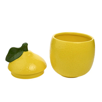 Bewaarpot Citroen. Met deksel. Geel 